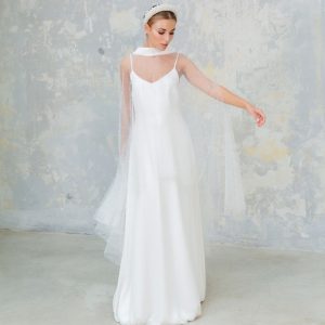 capa de novia con perlas